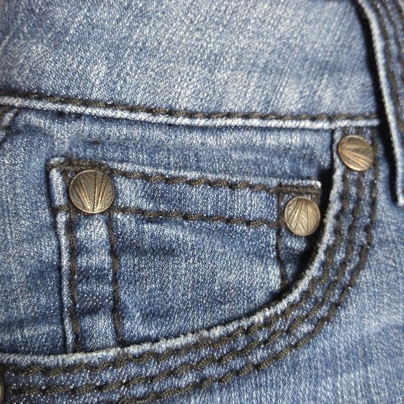 Cache Contour Collection 038 Boot Cut Jeans Women's 0 Flap Pockets Stretch A324 - Picture 7 of 10